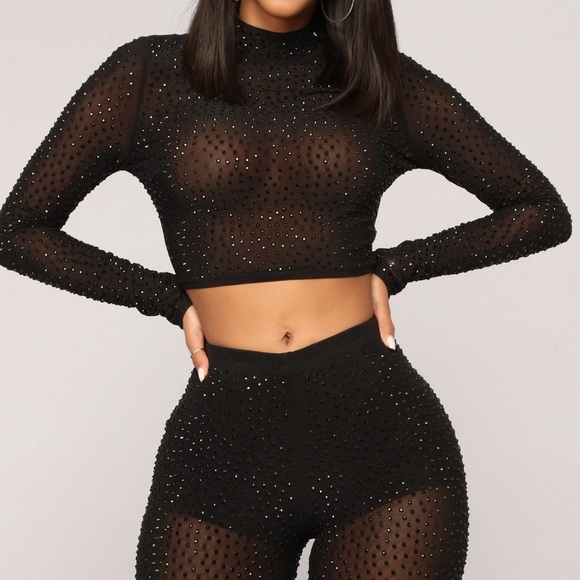 2 piece fashion Nova Rhinestone set - Picture 4 of 4